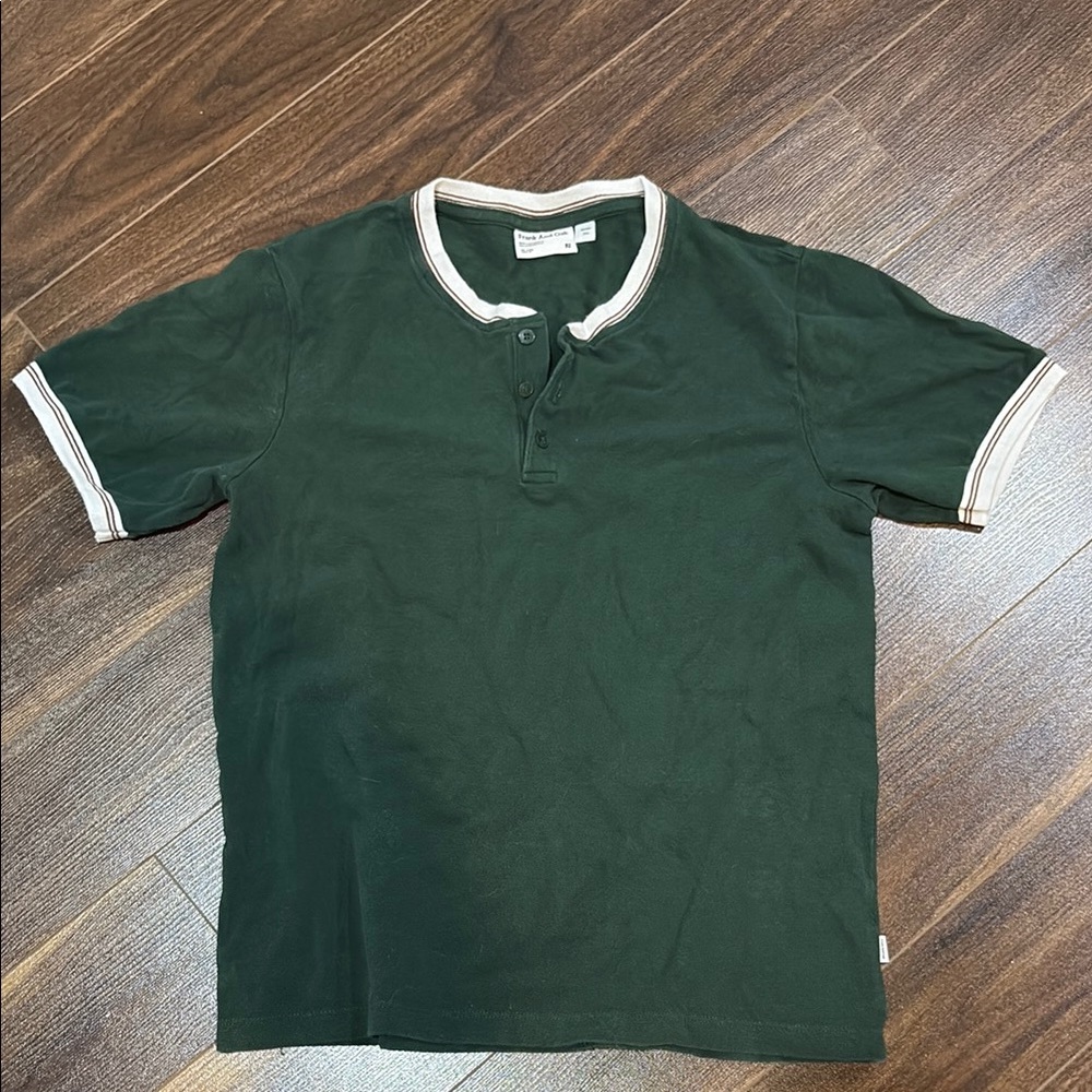 Frank And Oak Green Henley Shirt